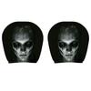 2Pcs Black Car Seat Cover Scary Face Printing Car Headrest Protector Car Headrest Cover  Halloween