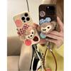 The Fluffy Cartoon Duffy Bear Phone Case Is Suitable for IPhone 16pro with Lanyard and IPhone 15 Full Coverage