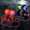 Colorful Light-up Pumpkin And Skeleton Duo Animated Sound Effects Halloween Decor