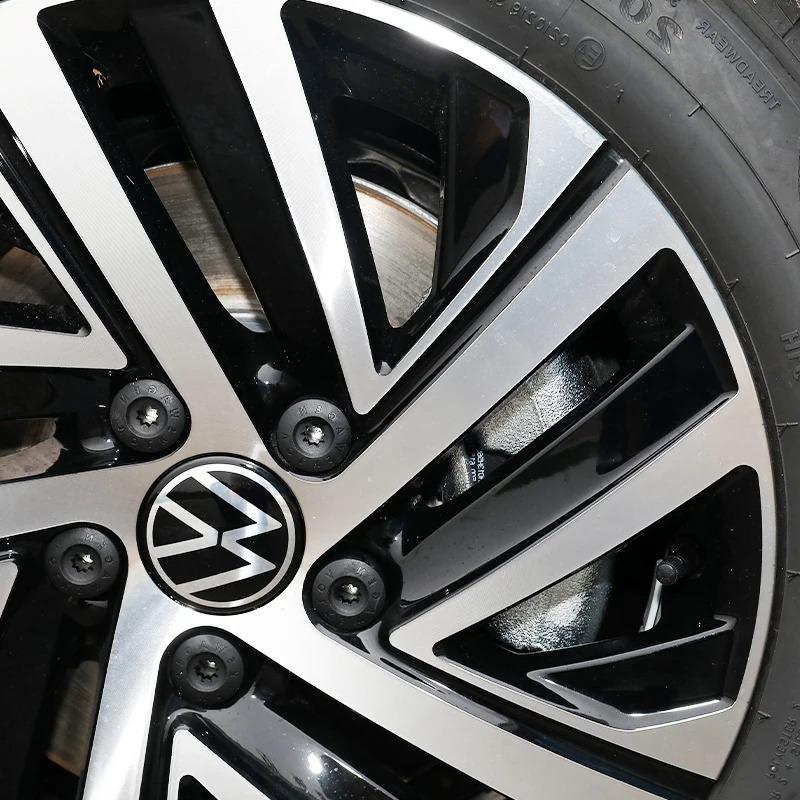 4Pcs For Volkswagen R-Line R GTI Polo Passat T5 Golf Scirocco 56mm Car Wheel Stickers Center Hub Cap Car Emblem Badge Decal