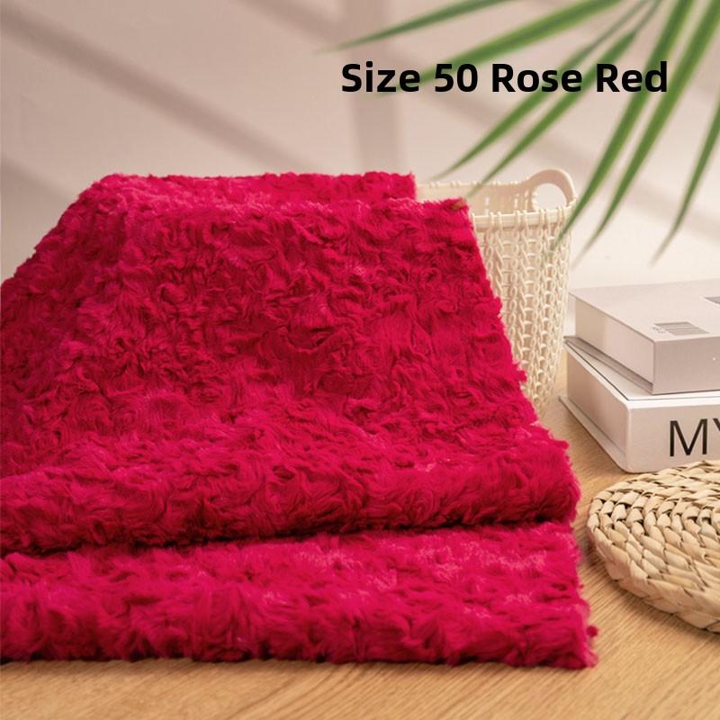 Thickened Rabbit Fur Brushed Cotton Doll DIY Fabric Rose Patterned Fur Collar Clothing Material Home Decor Sponge Pad Fabric