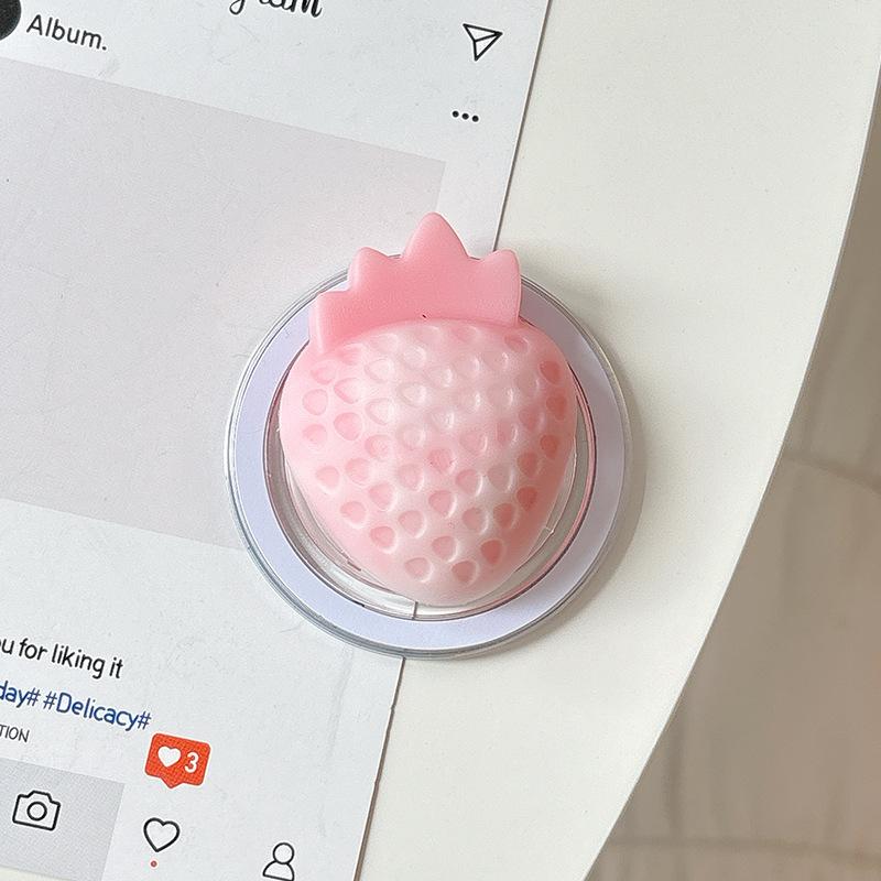 Wind Magnetic Suction Strawberry Mobile Phone Airbag Bracket, Retractable Back Sticker, Lazy Desktop Bracket, Watching Dramas And Chasing Dramas