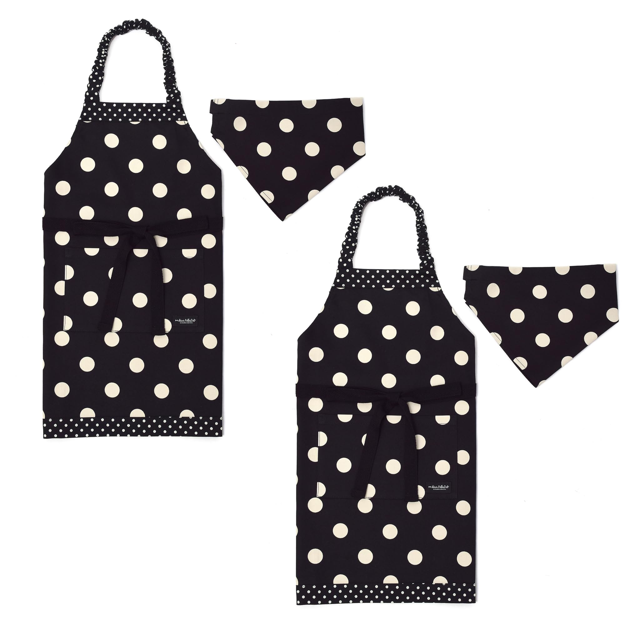 

КРАСОЧНЫЙ КОНФЕТНЫЙ СТИЛЬ декор В горошек Фартук размер горошек большой х горошек маленький Набор из 2 штук Девочки Милый Детский Фартук Бандана Набор Эластичный Детский Фартук Стильный