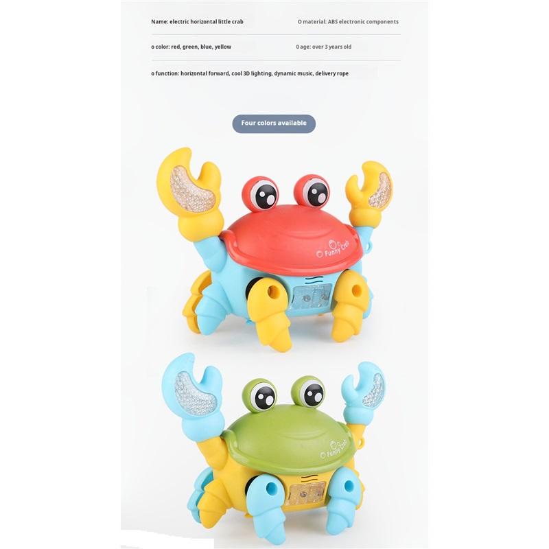 Internet Celebrity Children's Electric Rope Funny Little Crab Toy Sound And Light 3d Projection Crawling Toy