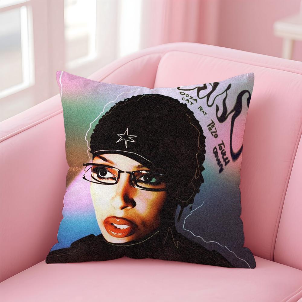 Singer D-Doja CatS Cushion Cover Home & Car Multi-Scene Pillow Cover - Reversible, Soft & Durable for Daily Use