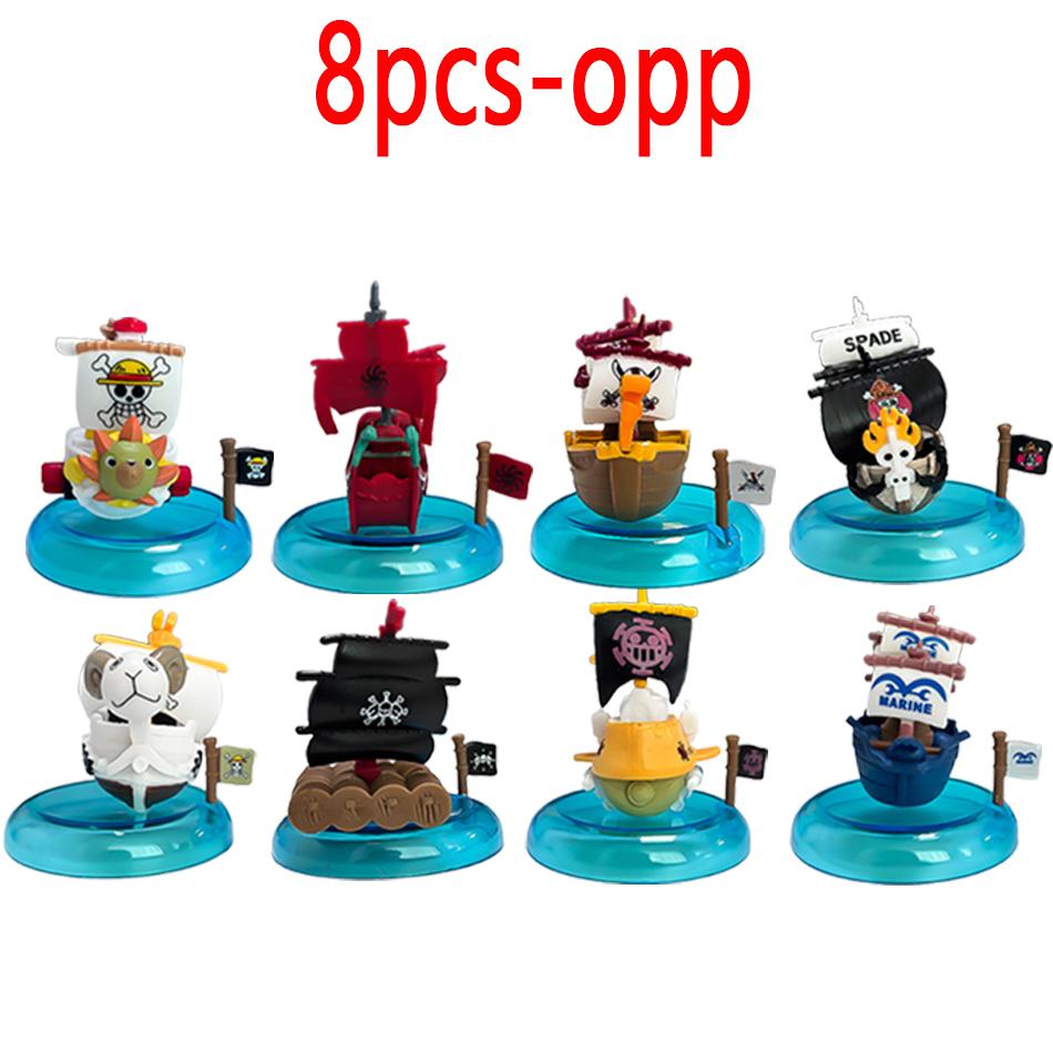 8 pièces One Piece anime Bateau Pirate Tendance Boîte Aveugle Boîte Mystère Ornements Kawaii Figurines Décoration d'Intérieur Bureau