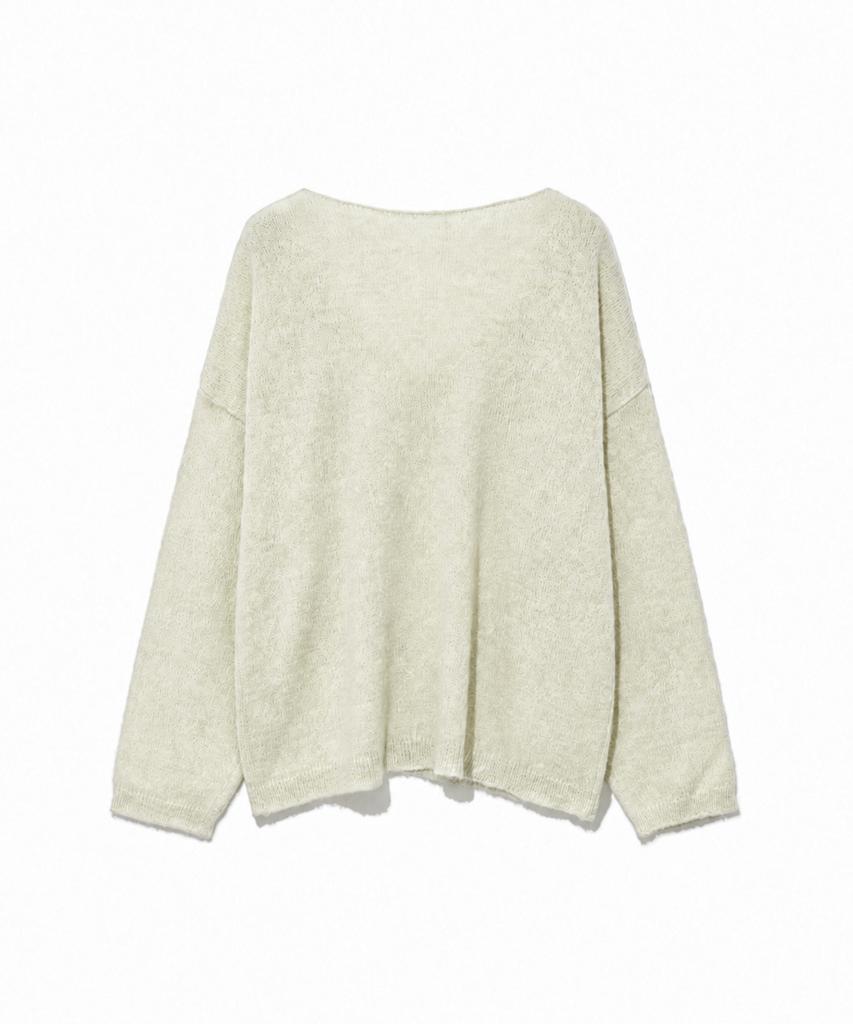 MOAA Sheer Loose V-Neck Knit (Ivory)
