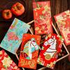 6pcs Chinese Style 2026 Horse Year Red Envelope Gold Stamping Lucky Red Pockets  Gift Bag