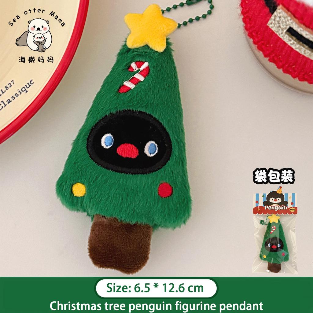 Christmas Plush Toy Hanger Christmas Tree Decoration Santa Claus Backpack Keychain Hanger Penguin Small Pendant