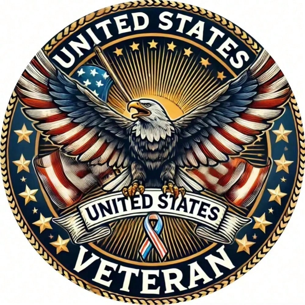 Patriotic Eagle Embossed Tin Sign Vintage Metal Wall Art for Indoor Outdoor Decor