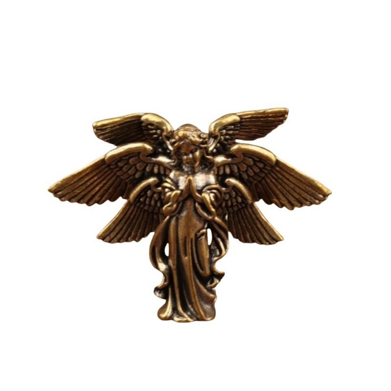 

Premium Brasses Seraphim Figurine Six Winged Angel Statue for Home Office Desk Decors Handcrafted Fine Detail Symbolizing Blessing 1