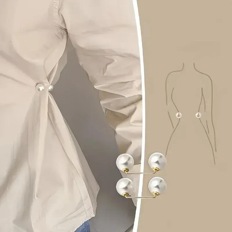 1PCS pearl non-slip safety pins Dress brooch decoration dress waist fastening pins collar adjustment scarf safety fashion
