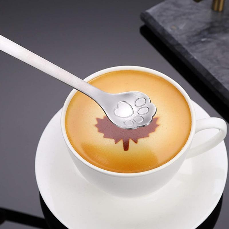 10/1 STÜCK Mini Niedlicher Katzenpfotenlöffel Edelstahl Eis Kaffee Dessert Teelöffel Schaufeln Küchenlöffel Geschirr Zubehör