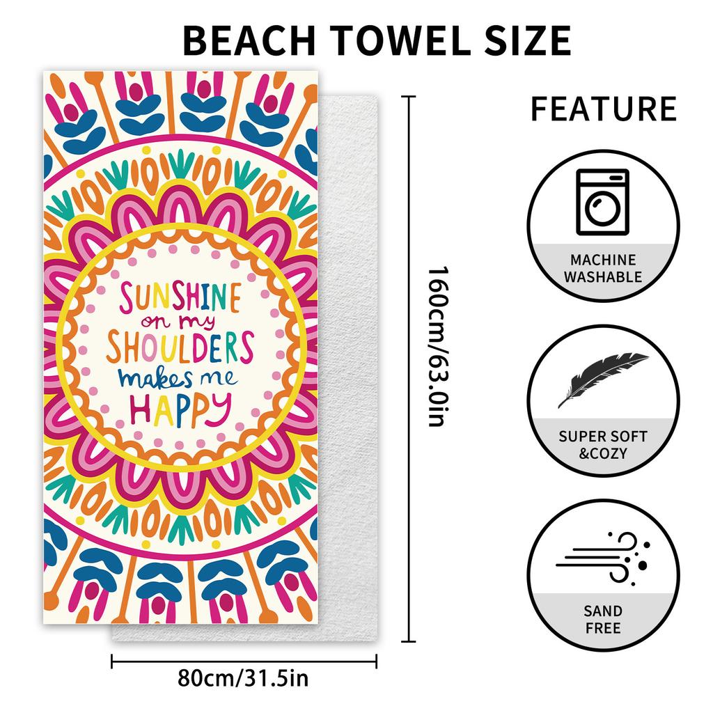 Beach Towel Digital Printing Double-sided Velvet Quick-drying Bath Towel Bath Sports Towel