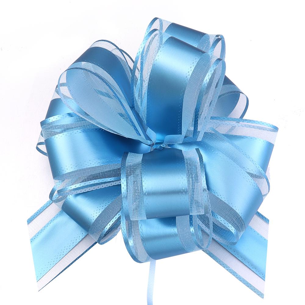 2/10Pcs Big Wedding Pull Bow Ribbons Flower Car Chairs Decoration Christmas Gift Wrap Packing Birthday Party Supplies Home Craft 5
