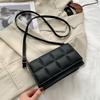 Simple Shoulder Bag Women PU Leather PlaidCrossbody Small Square Purse Handbag