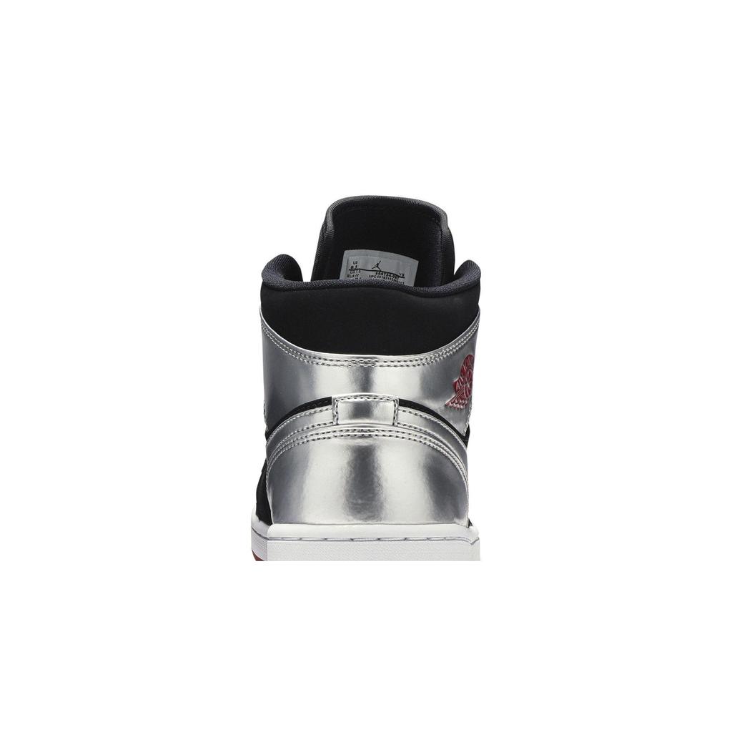 Air Jordan 1 Mid 'Johnny Kilroy' (Unisex) Black / Gym Red / Metallic Silver Vintage Basketball Shoes 554724 057