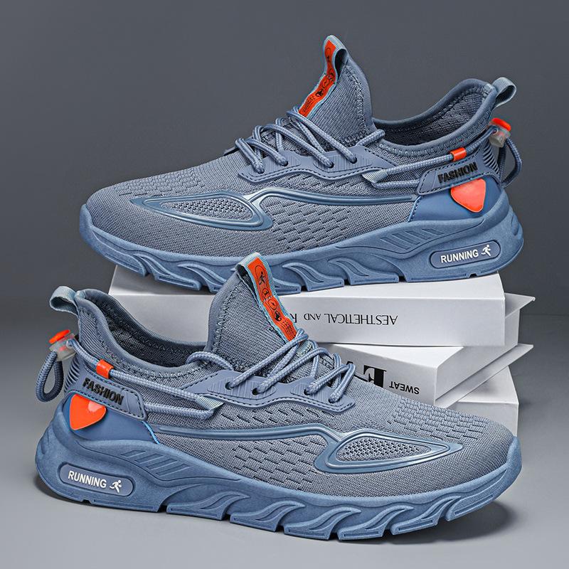 Men's shoes 2025 summer new fly-woven mesh sneakers driving men's versatile, lightweight and breathable running casual shoes