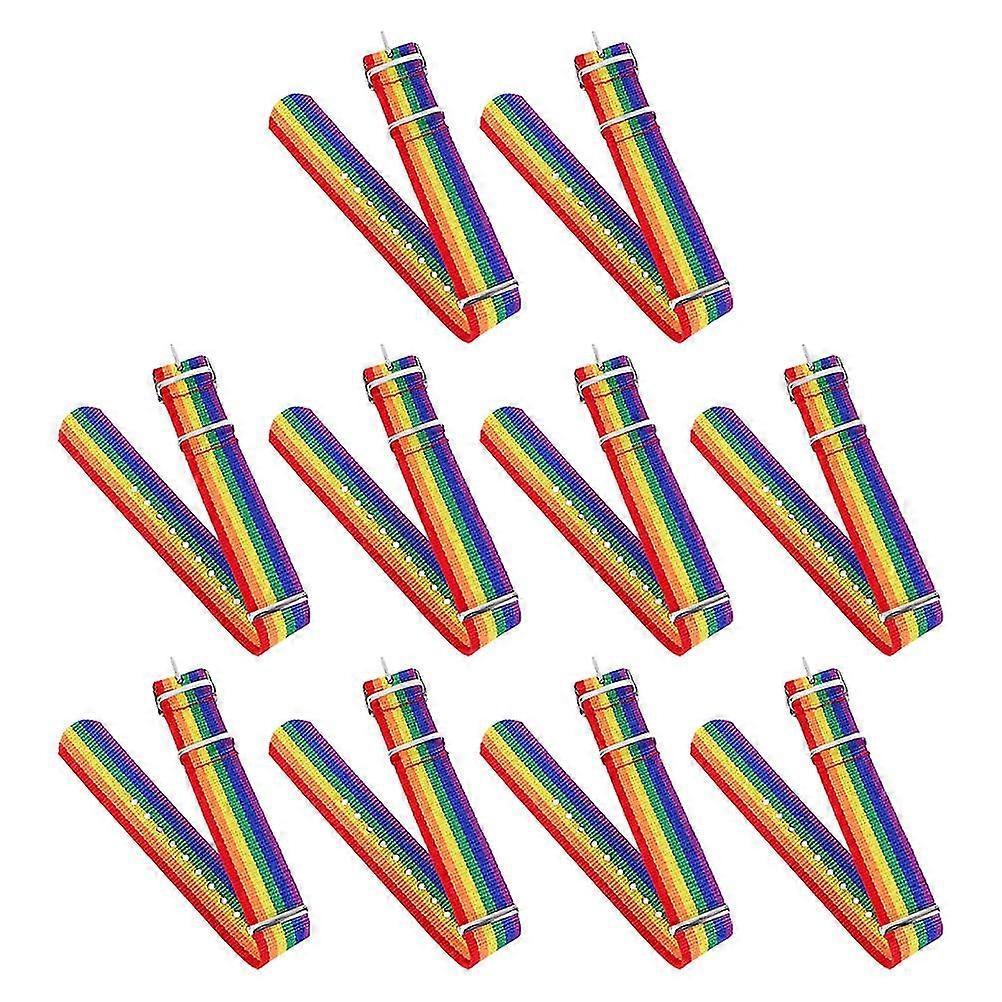 10 Pezzi Braccialetti Arcobaleno Braccialetto dell'Amicizia Braccialetto Arcobaleno Lgbt