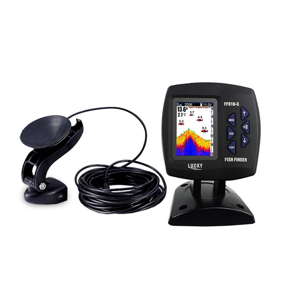 Color Screen Fish finder Color Screen Wired Fish Finder Dual Frequency 328ft/100m Water Depth Boat Fish Finder
