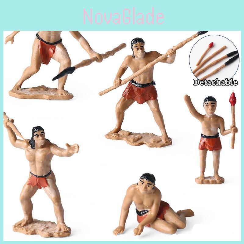 Realistic Brown Primitive Figurine Set For Kids Educational Play And Display Model