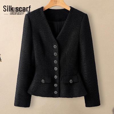 Sibaish Women's Elegant Chic V-Neck Long Sleeve Jacket