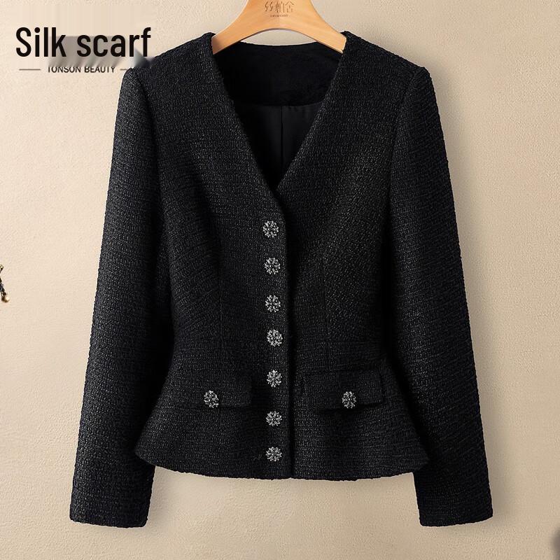 

Женский жакет в стиле «Маленький аромат» с V-образным вырезом и длинными рукавами XL