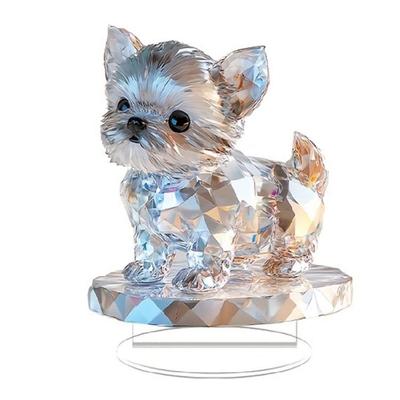 Acryl Hunde Statue Figuren Tischdekorationen Tierfiguren Skulpturen Tischschmuck für Heim- Bürodekorationen