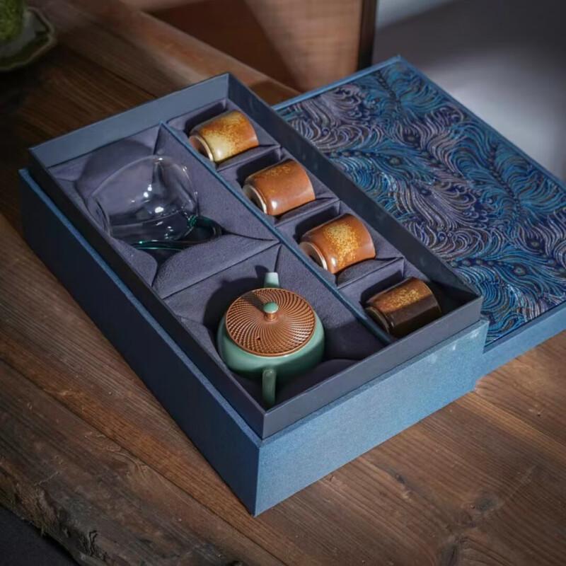 Yi Hu De Chinese Style Grass Ash Jade Bead Tea Set