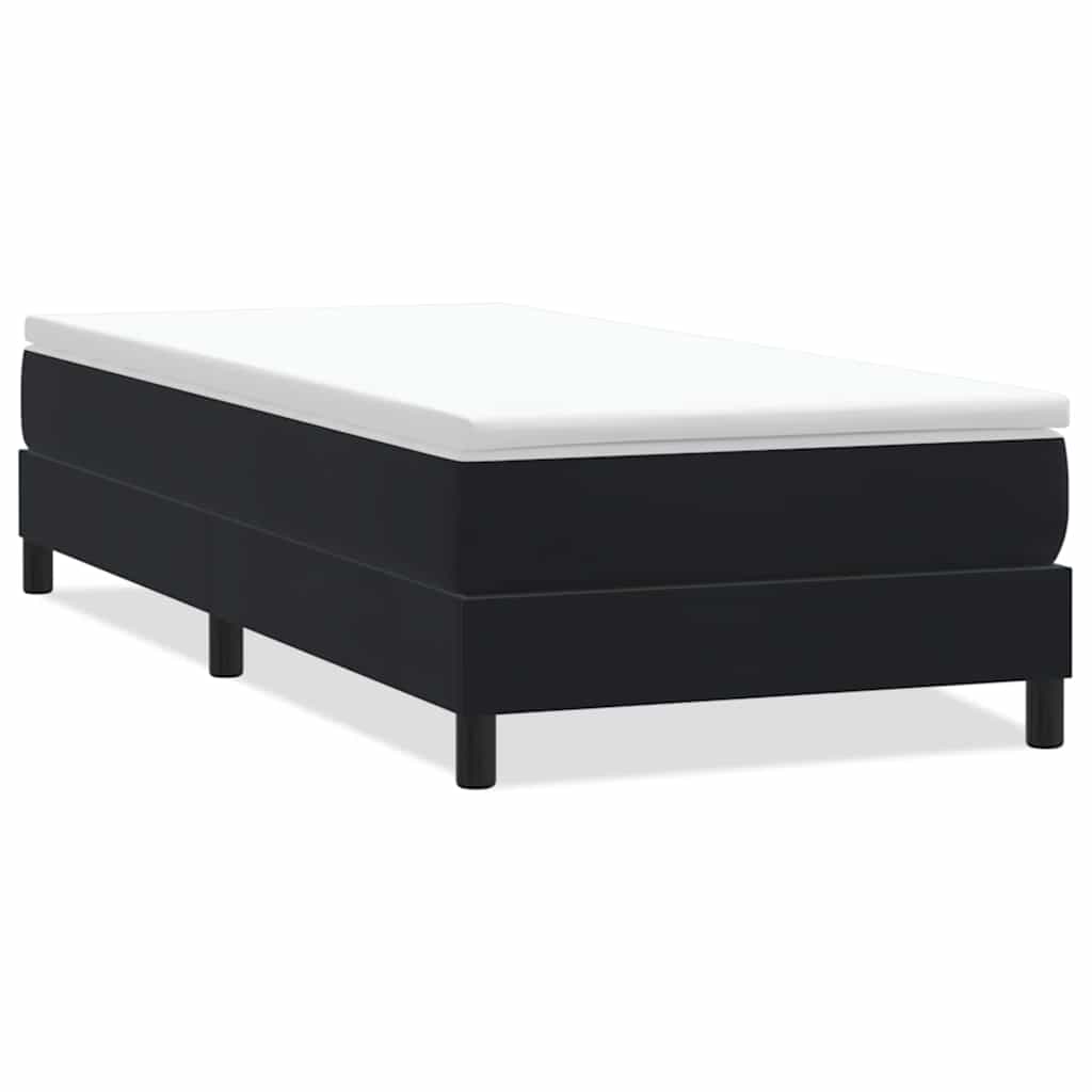 Łóżko Box Spring Bez Materaca Czarne 90X220 Cm Aksamit