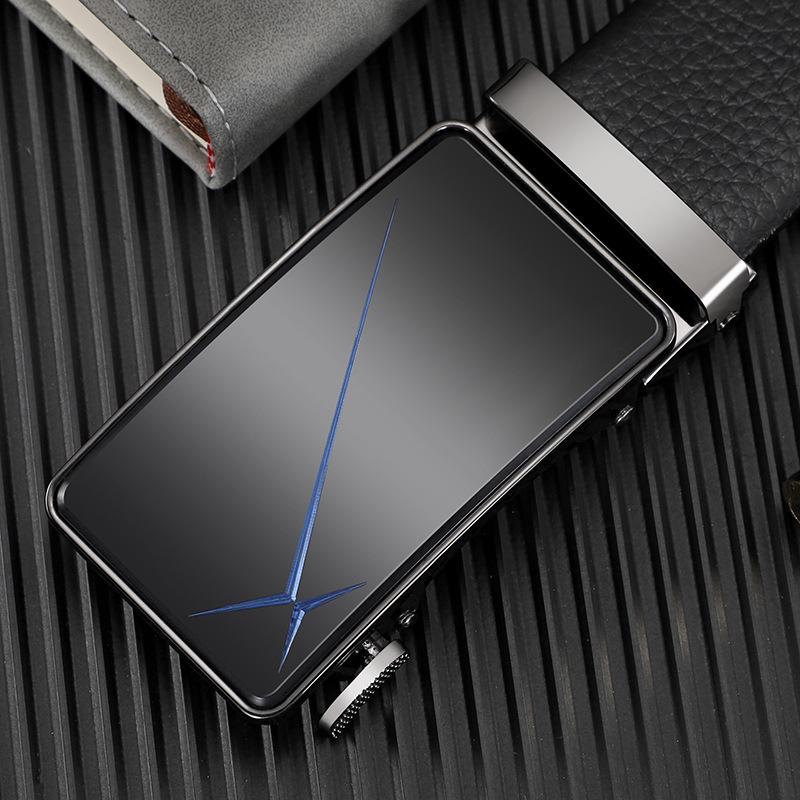 Herren Premium Echt Rindsleder Gürtel mit Legierung Automatikschließe