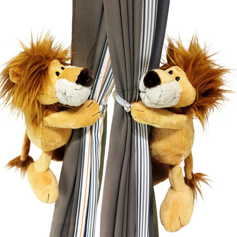 Cute Lion Window Curtain Clip With Fabric Material For Kids Decoration Bedroom