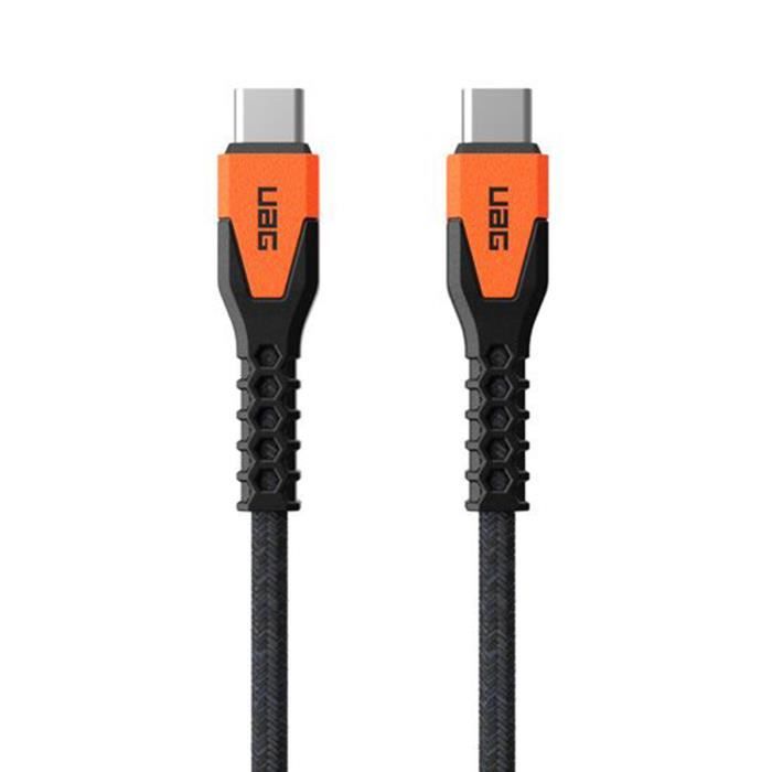 Câble de Charge et de Transfert USB-C / USB-C 60W en Kevlar Rugged 1.5m UAG Noir