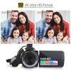 Videocamera 4K Full HD Videocamera 2400 MP Videocamera per visione notturna IR Schermo LCD touch da 3 pollici Fotocamera zoom 18X con microfono
