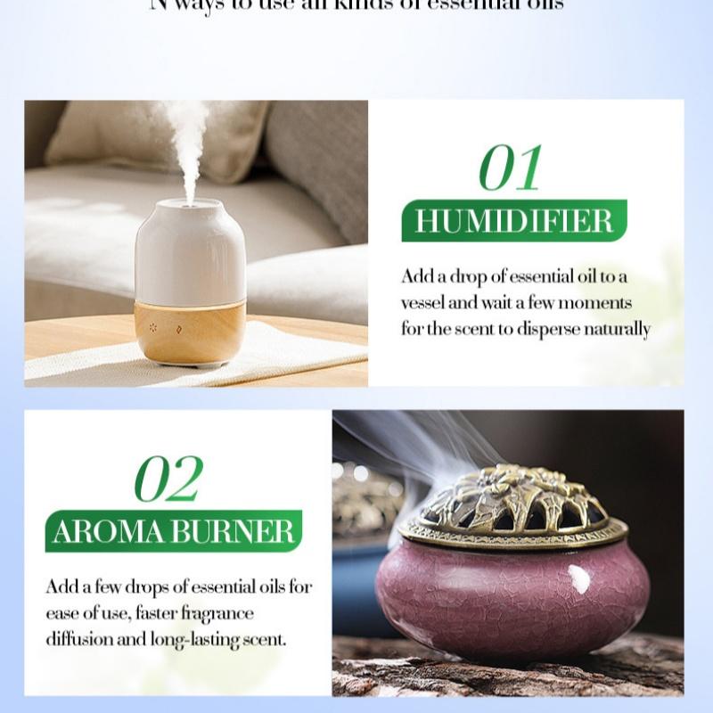 Plant Essential Oil Set 10ml Each Natural Fragrance Therapy Aromatherapy Body Oil Spa Massage Gift Set Export Wholesale