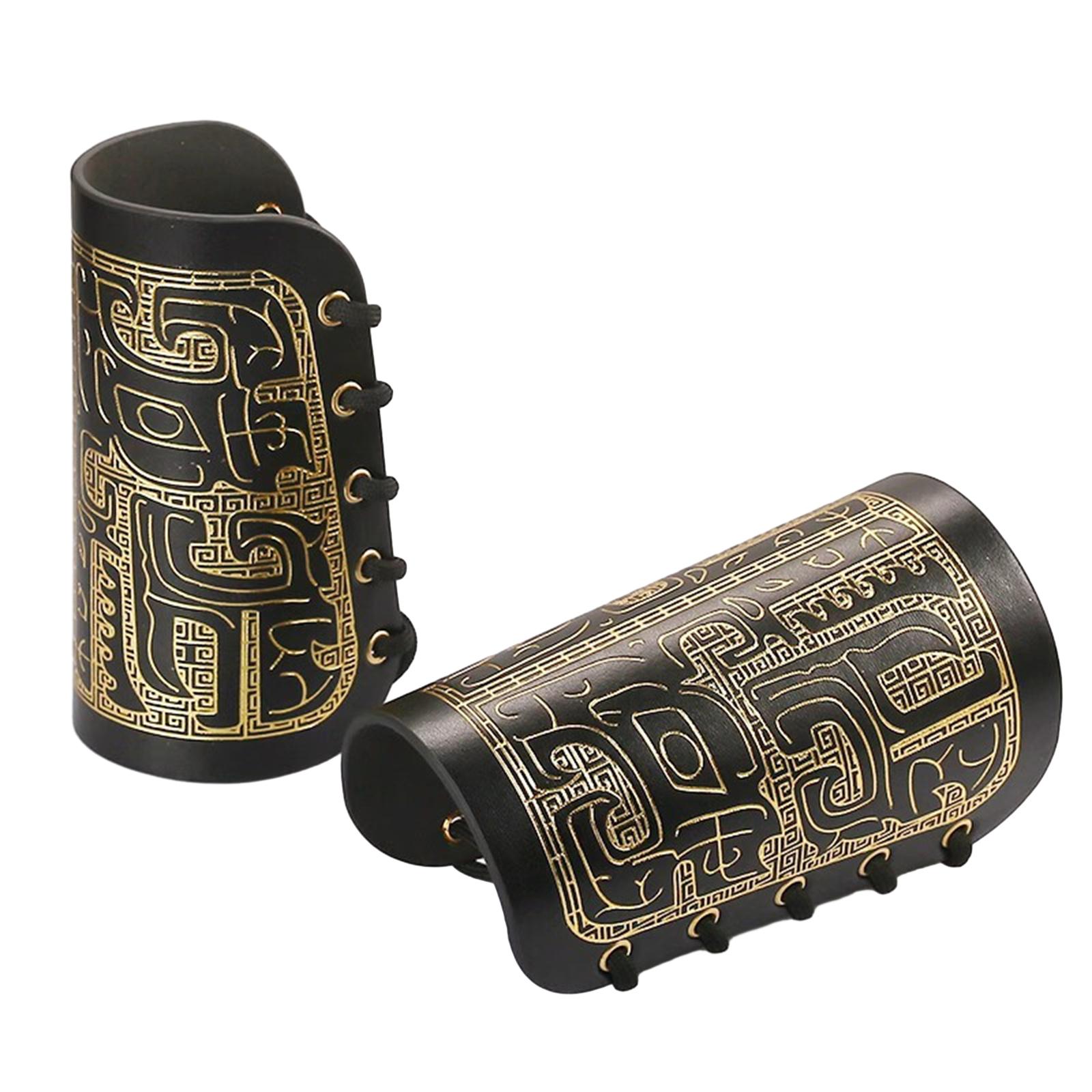 

Китайский костюм ханьфу нарукавник для косплей-вечеринок средневековый ПУ напульсник винтажные лучные доспехи наручи рыцарские налокотники 2