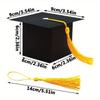 25pcs Gift Box Creative Graduation Hat Treat Boxes with Yellow Tassel DIY Graduation Gift Wrap Box Graduation Decoration Party Commemorative Gift Box