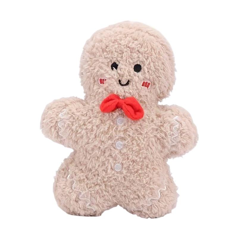 

17CM Cute Xmas Ginger Bread Plush Toy Cartoon Ginger Bread Sleep Companion Plush Toy Cheap Christmas Birthday Party Gift for Kid 17cm бежевий