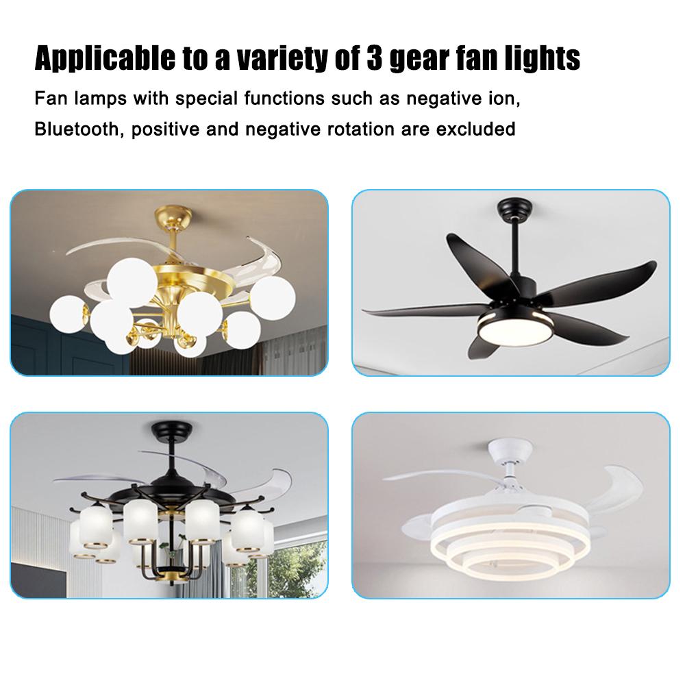 110V Universal Ceiling Fan Lamp Remote Control Kit 3-in-1 Ceiling Fan Light Speed Timing Wireless