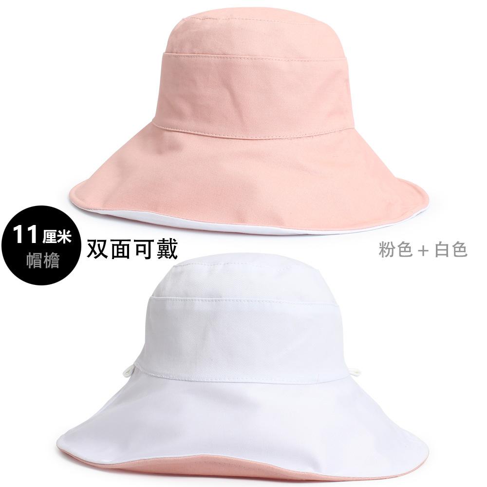 Summer New Bucket Hat Large Brim Women Travel Sunscreen Sunshade Double-sided Can Wear UV Protection