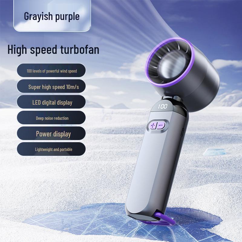2026 Turbo High-Speed Handheld Fan with 100-Speed Digital Display - Portable and Creative Gift