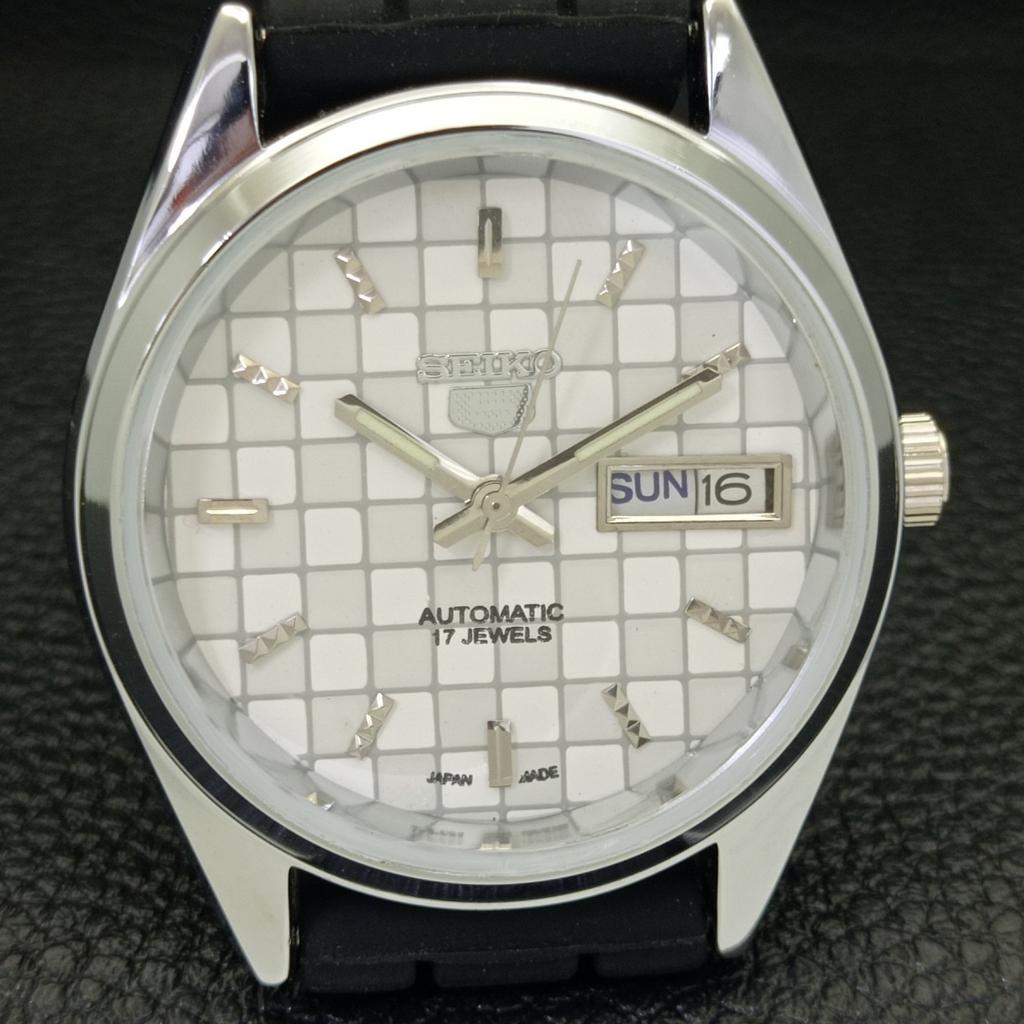 REFURBISHED SEIKO 5 AUTOMATIC MENS WATCH JAPAN MADE WHITE DIAL CUSTOM A440085-2 QV90-a440085