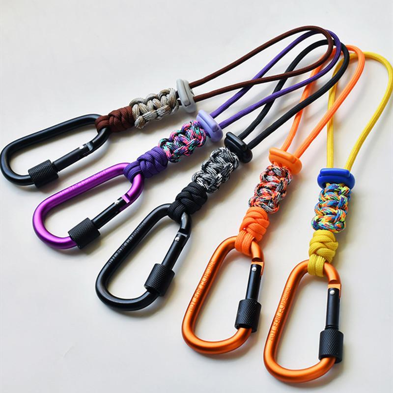 Multifunctional Tactical Braided Lanyard Carabiner Outdoor Camping Hook Cord Backpack Buckle Keychain Hiking Accessories