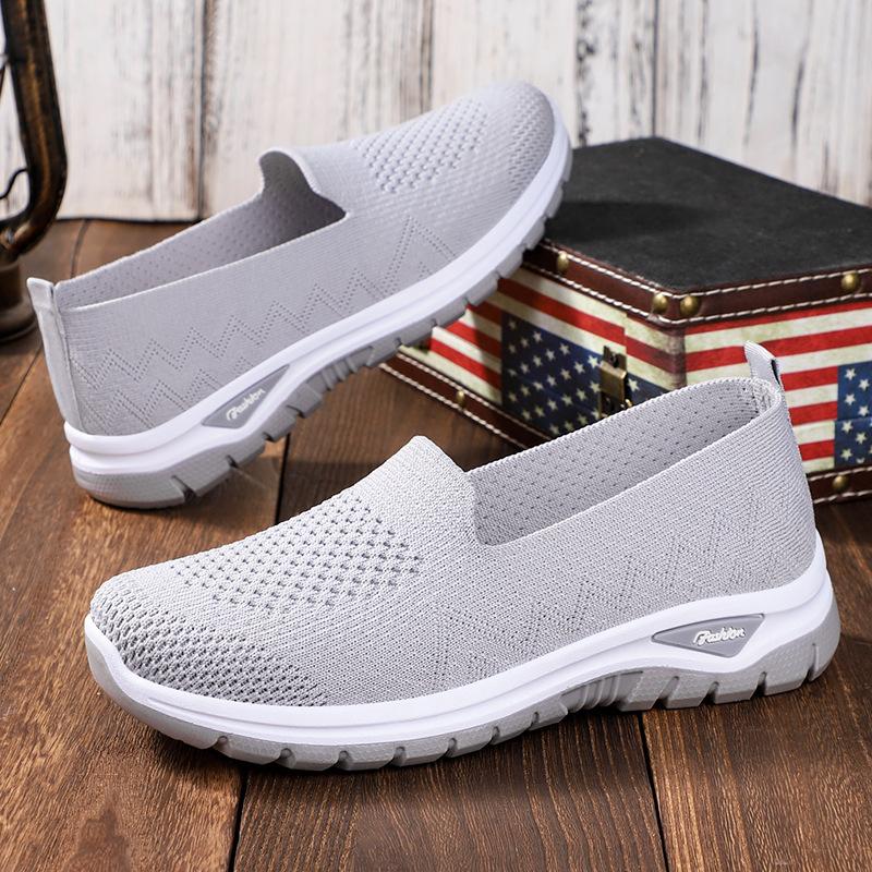 Shoes women's casual shoes large size women's shoes TEMU2025 single shoes fly-woven breathable mesh shoes soft-soled mother shoes