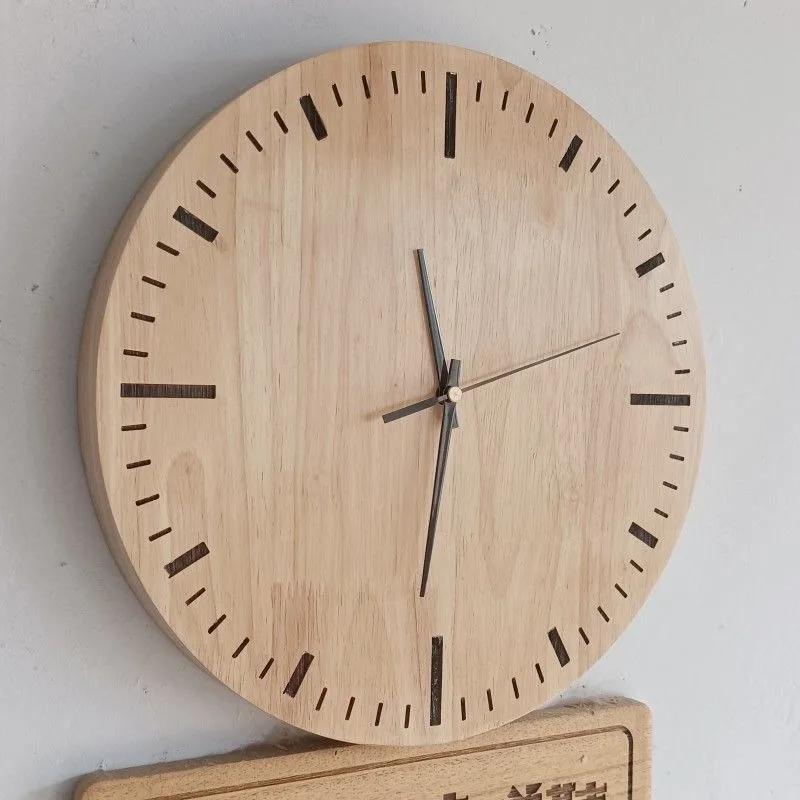 Solid Wood Modern Simple Wall Clock Home Decor Fashion Wall Clock Living Room Decorative Wall Clock Decor Large Design