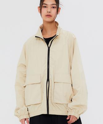 Kulte Script Embroidery Blouson Jacket Beige