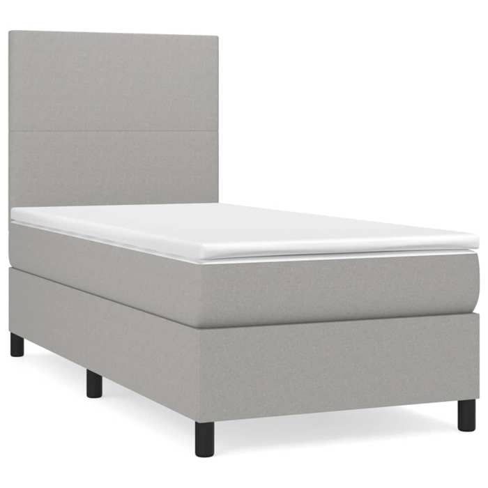 Maison Exclusive - Sommier à lattes de lit avec matelas Gris clair 90x200 cm Tissu