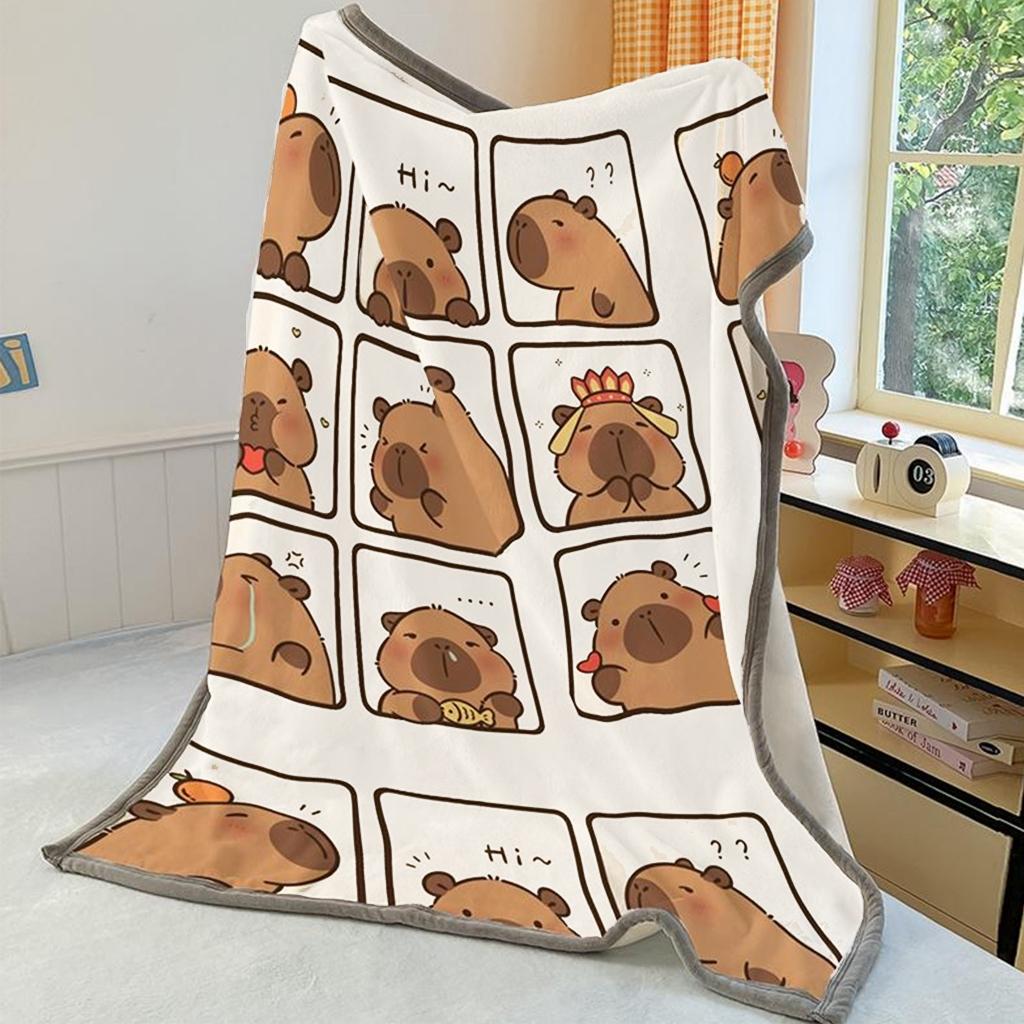 Cartoon Blanket Office Student Nap Fleece Blanket Soft Blanket Summer Blanket,Nap Blanket,Air Conditioning Blanket, Office Shawl Blanket,Thin Blanket 100*150cm with buckles