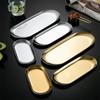 3 Pieces of Oval Metal Jewelry Trays - Multi-functional Stainless Steel Cosmetic Storage Box, Bathroom Accessory Storage Box