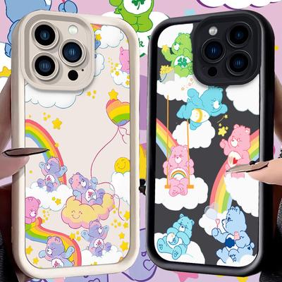 C-Care B-Bears Case for iPhone 16 E 15 Pro Max 14 Plus 13 12 Mini 11 Pro Max XS X 8 7 SE Liquid Silicone Shockproof Back Cover